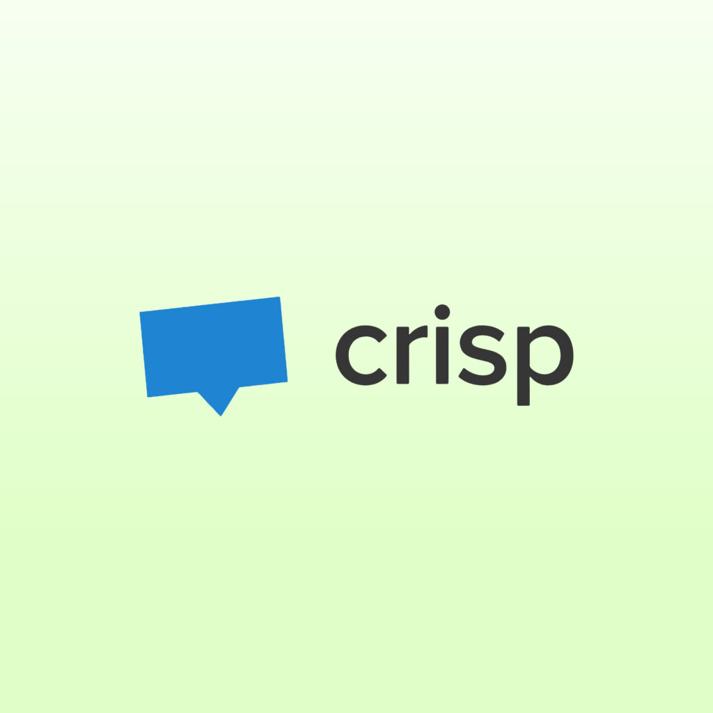 Recenzja-Crisp logo na zielonym tle